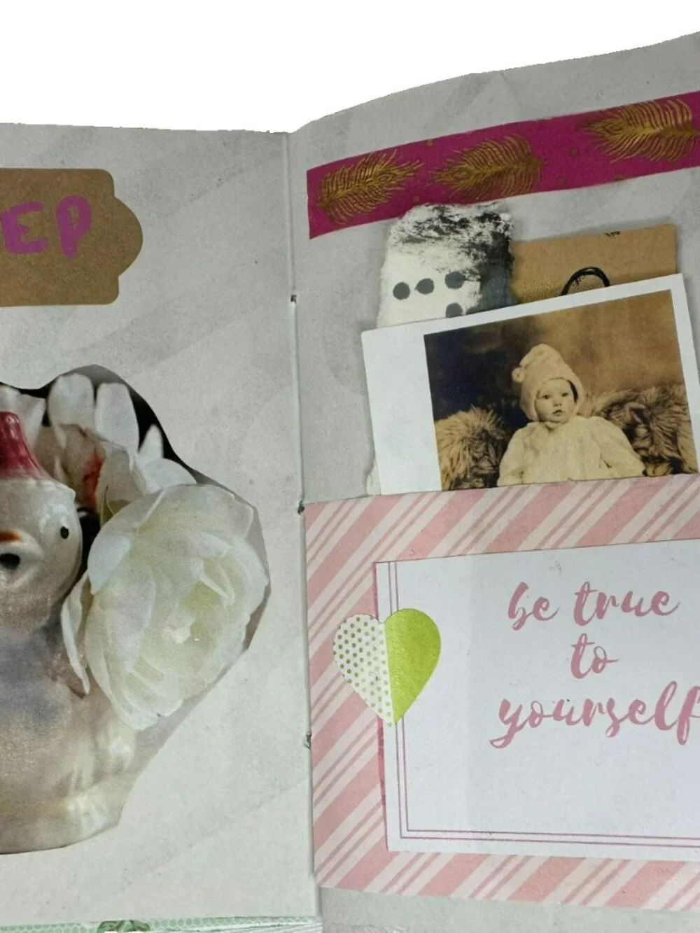 Junk Journal OOAK Mini Book Shabby Chic Spring for Writing Photos Artwork